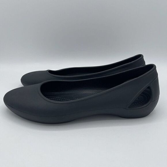 Crocs Womens Kadee Ballet Flats Size 8 US Black Slip On Shoes Comfort - Picture 3 of 8
